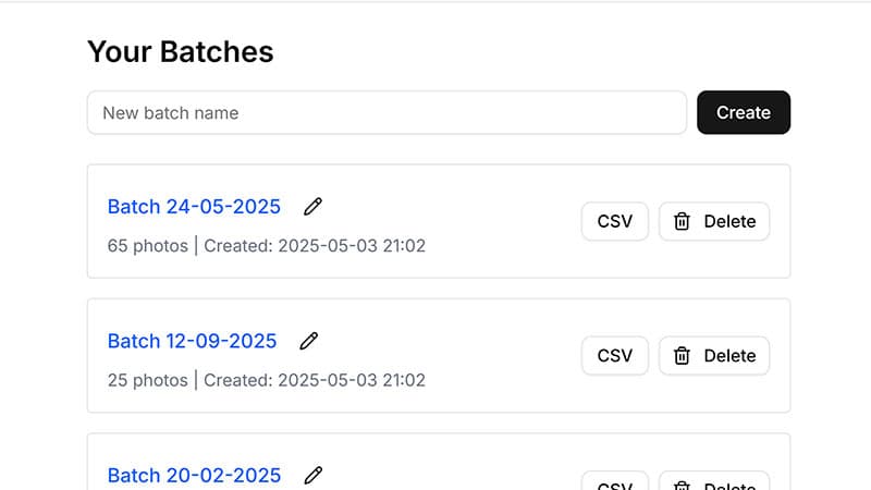 Manage Batches
